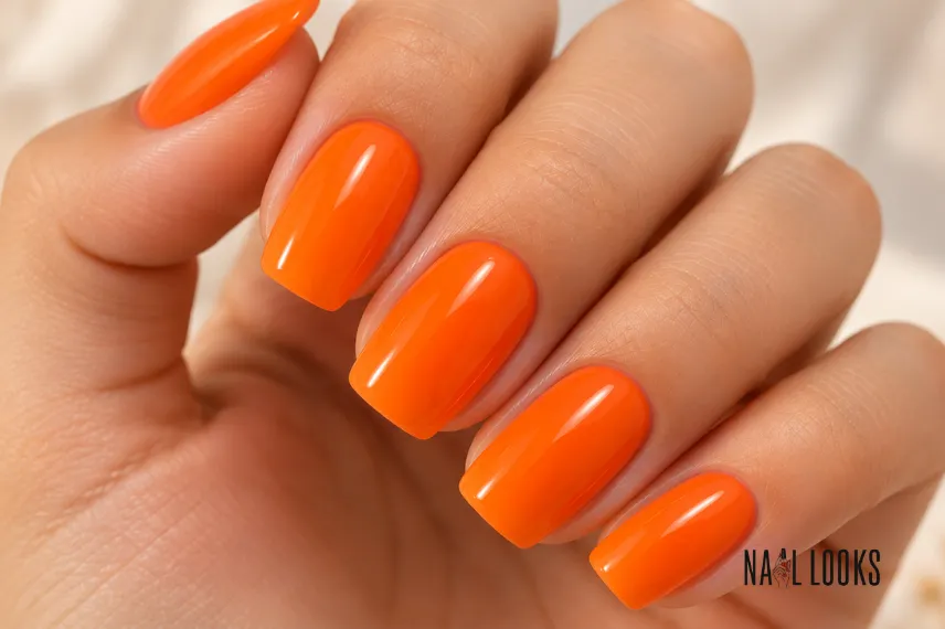 bright orange nail polish