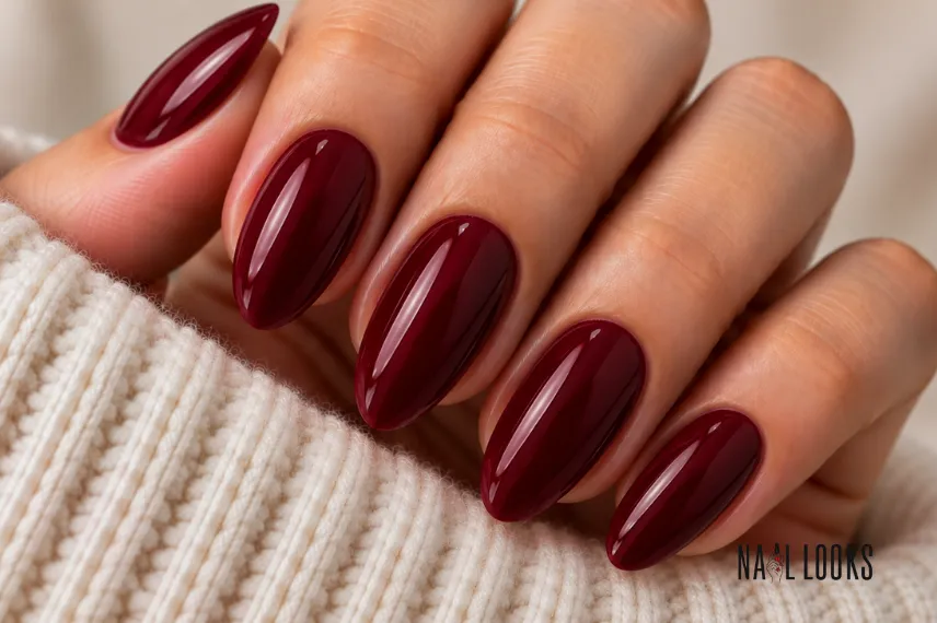 burgundy Halloween nail design