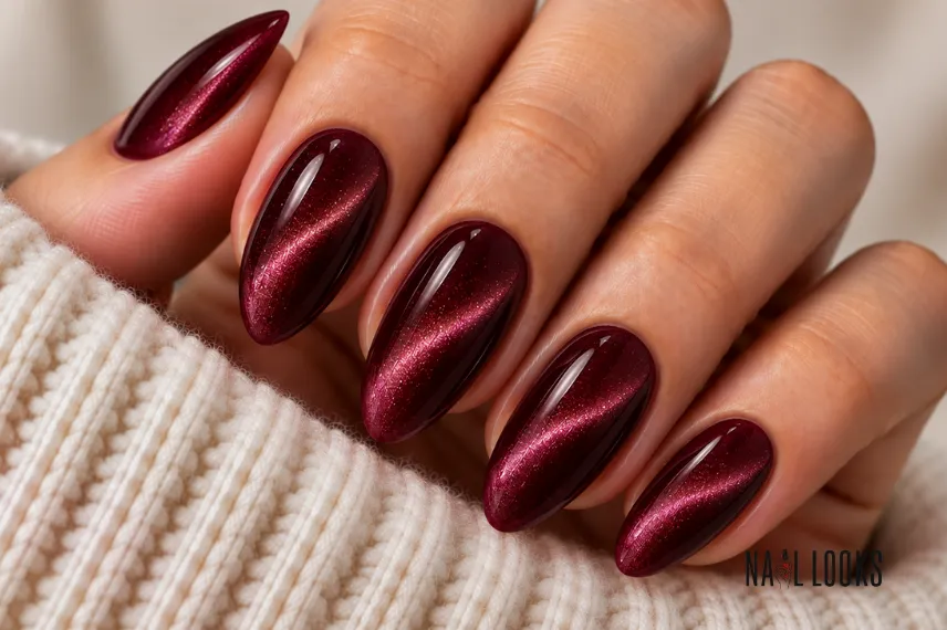 burgundy velvet nail finish