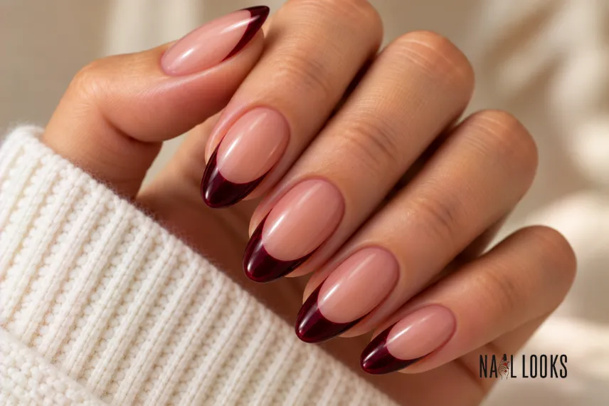 classic black cherry French tips