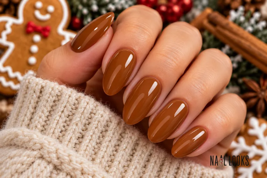 classic gingerbread brown nails