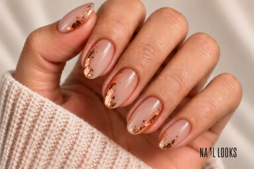 copper foil negative space nails