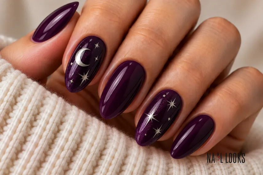 dark purple nail design