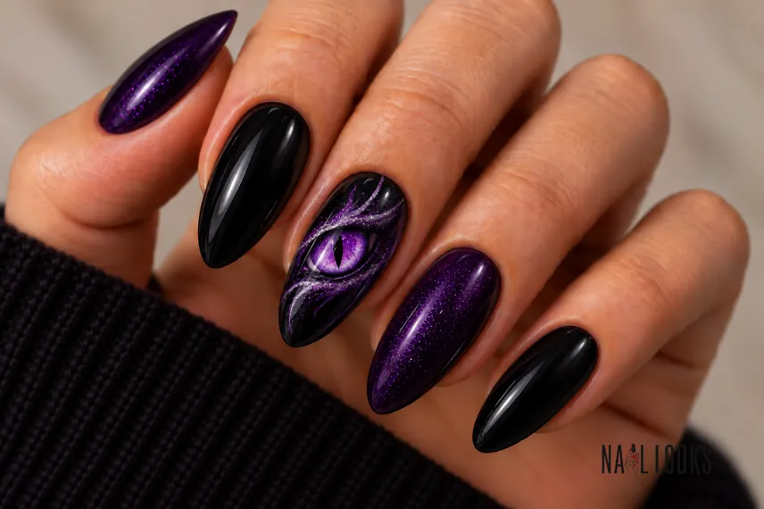 demon eye accent nail