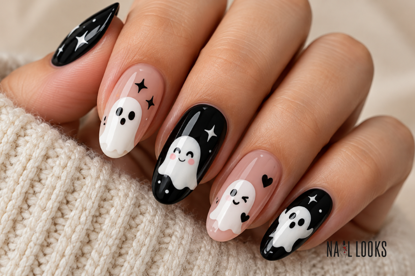 ghost nail art design