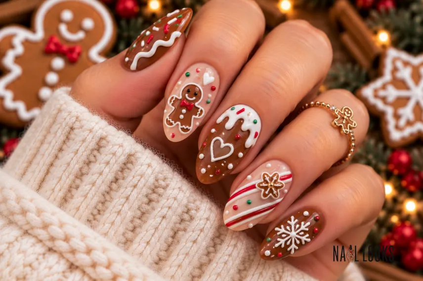 gingerbread sprinkle nails