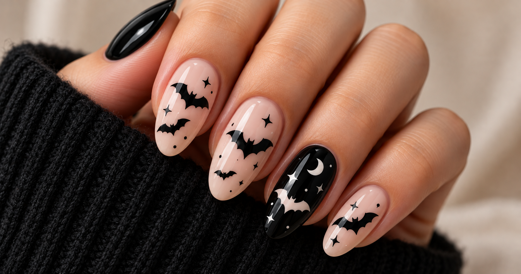 bat nail art design