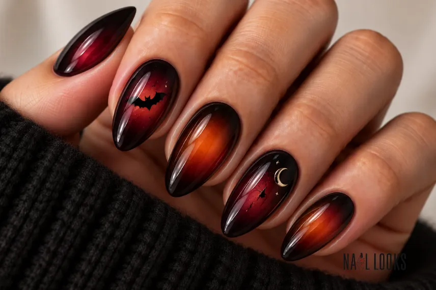 Halloween aura nail design