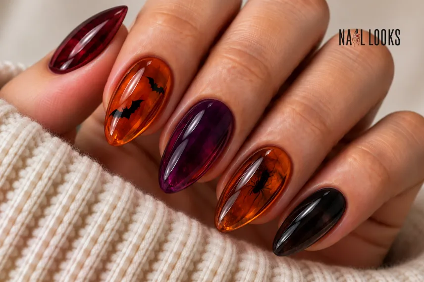 Halloween jelly nail design