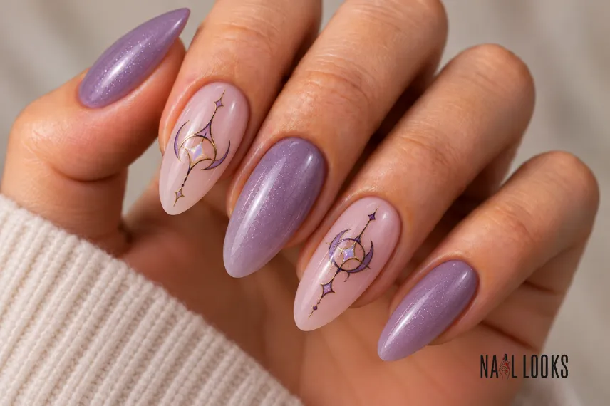Honmoon line-art nails