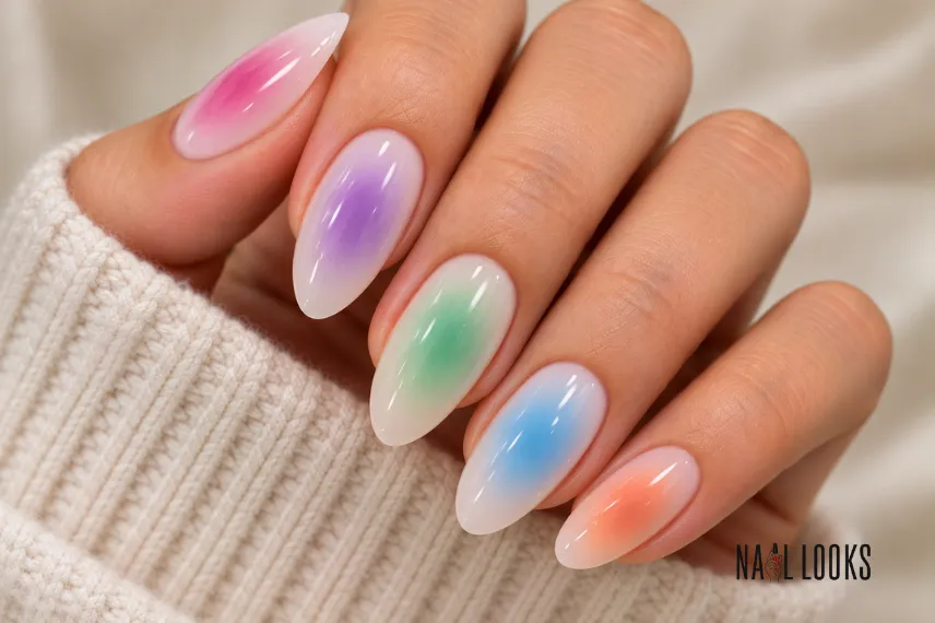 pastel aura nail design
