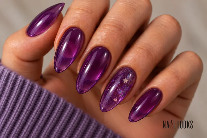 purple jelly nails
