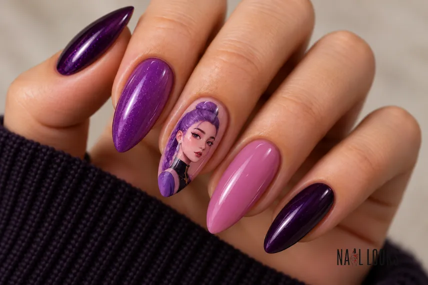 Rumi portrait accent nail