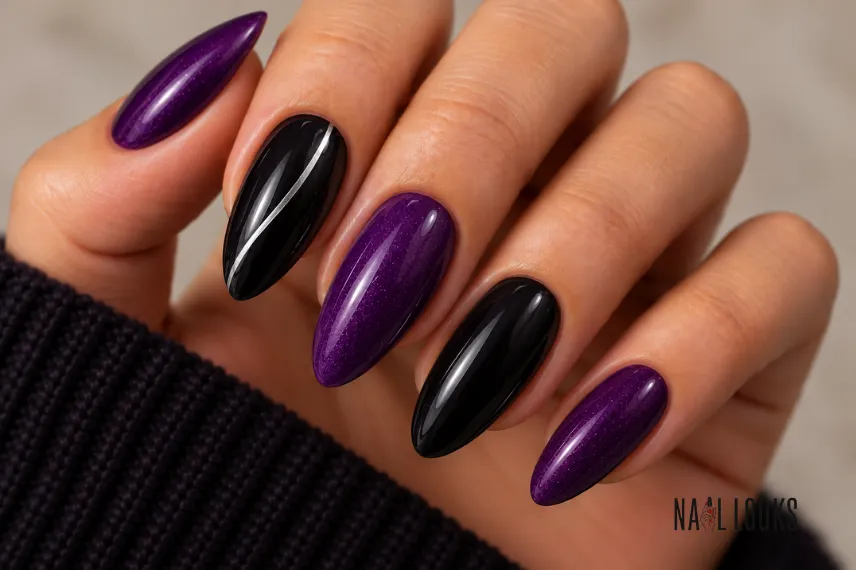 Saja Boys black and purple nails