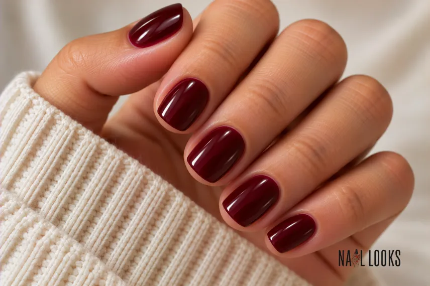 gold and black cherry nail design