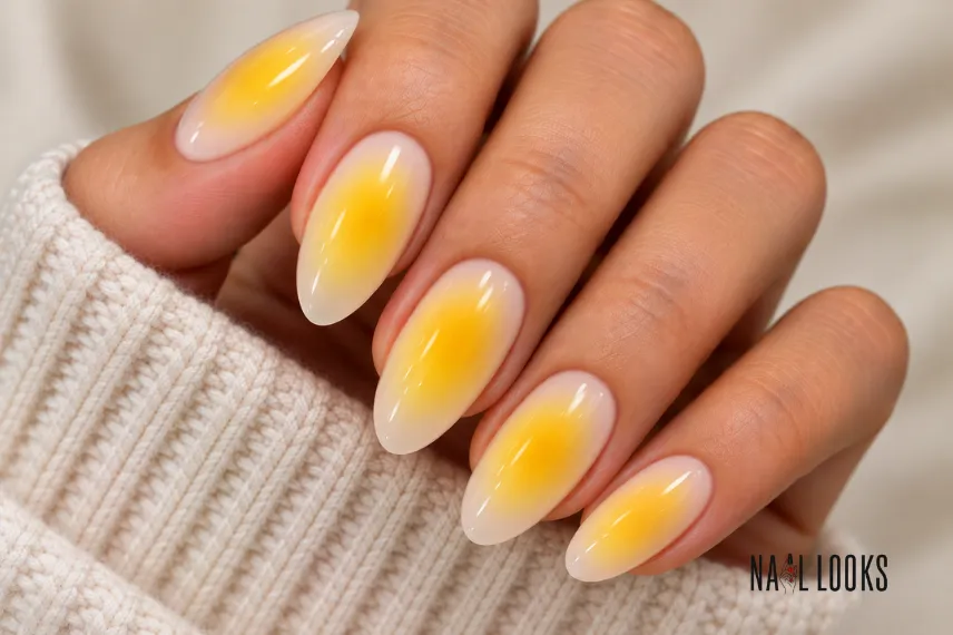 yellow aura nails